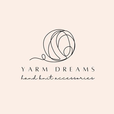 Knitting Logo Design Ideas, Logo For Crochet Business, Crochet Brand Logo, Crochet Logo Ideas, Yarn Logo Design, Crochet Logo Design Ideas, Crochet Business Logo, Aesthetic Knit, Handmade Logo Design