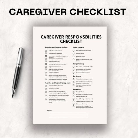 Caregiver Checklist, Printable Caregiver Log, Elderly Care, Caregiver Planner,Senior Care,Home Health Care Caregiver Checklist, Checklist Printable, Care Home, Senior Care, Home Health Care, Elderly Care, Study Time, Personal Hygiene, Care About You