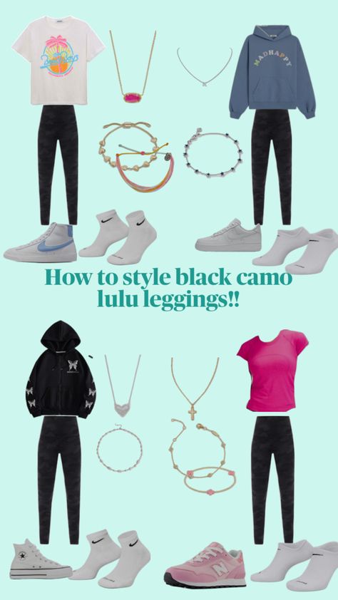 Camo Lululemon Leggings, Lulu Leggings, Black Camo, Lululemon Leggings, How To Style, Camo, Leggings, Quick Saves, Black