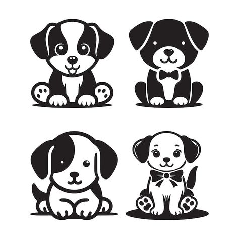 Vector dogs set silhouette on a white ba... | Premium Vector #Freepik #vector #dog #pack #silhouette #set Small Dog Silhouette, Dog Sillhoutte, Cartoon Wall Painting, Dog Clipart Black And White, Dog Breed Svg Files, Dog Pack, About Dogs, Dog Vector, Cartoon Wall