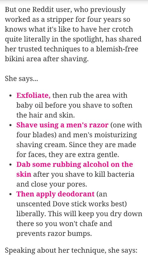 Bikini shaving tips Shaving Tips, Remove Hair, Razor Bumps, Body Hacks, Girl Tips, Body Skin Care Routine, Health And Beauty Tips, Skin Tips, Up Girl