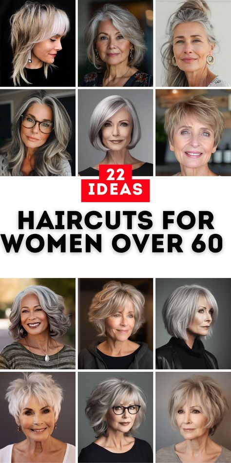 Discover 22 haircuts for women over 60 in 2024, offering stylish options for every personality. Whether you prefer short, sassy cuts or medium-length layered bobs, these haircuts are designed to enhance your natural beauty. From pixie cuts to chic short styles with bangs, these haircuts bring out the best in women over 60. Stay on trend and elevate your look with timeless yet modern haircuts that are perfect for any occasion. Short Length Haircuts For Women, Medium Short Hair Styles For Women, Hairstyle For Women Over 60 Medium, Haircuts For Gray Hair Over 50, Very Layered Hair Medium Over 50 2024, Sassy Haircuts Medium, 60 Yr Old Hairstyles, Hairstyles 60 Year Old Women, Medium Style Haircut