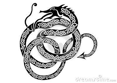 Jörmungandr Norse Dragon also known as the Midgard serpent Viking Serpent Tattoo, Norse Snake Tattoo, Midgard Serpent Tattoo, Midgard Serpent, Jormungandr Tattoo Norse Mythology, Jormungandr Art, Jormungandr Tattoo Design, Jormungandr Tattoo, Rune Vichinghe