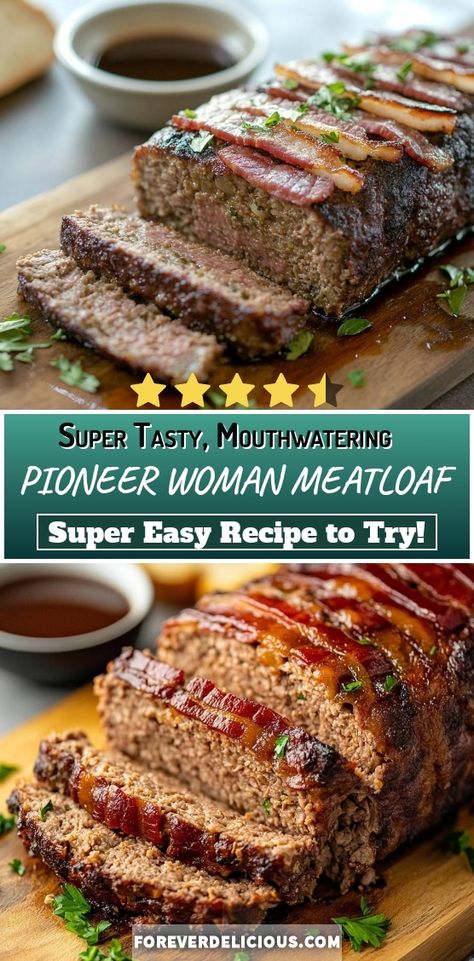 I made this super tasty and easy Pioneer Woman meatloaf, and it turned out incredibly delicious! Topped with crispy bacon and packed with flavor, it's a cozy dish perfect for any family dinner. You have to try this recipe! Best Meatloaf Recipes Pioneer Woman, Stuffed Meatloaf Recipes, Meatloaf Recipes Easy, Pioneer Woman Meatloaf, Meatloaf Recipes Pioneer Woman, Classic Meatloaf Recipe, Good Meatloaf Recipe, Classic Meatloaf, Spring Menu