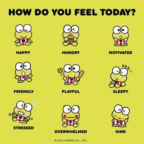 Hello Kitty & Friends on Instagram: “Which #Keroppi are you today? Let us know in the comments ⬇️ #HelloKittyandFriends #Sanrio” Sanx Characters, Pics For Vision Board, Characters In Love, Doodles Cat, Relatable Feelings, Healing Aesthetic, Hello Kitty Island Adventure, Hello Kitty Printables, Vision Board Photos