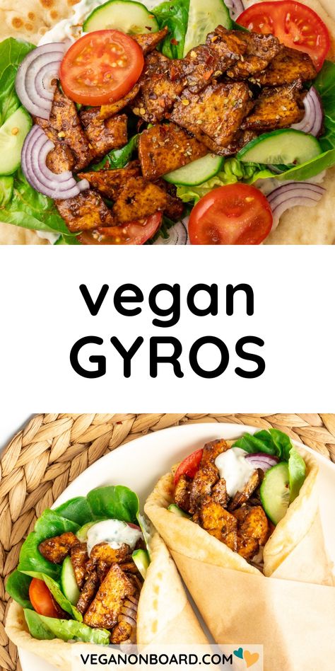 Tofu is transformed into a delicious vegan gyros filling with plenty of classic Greek-inspired flavour, that can be enjoyed in a pita wrap or a vegan gyros platter. Vegan Gyro Meat, Wrap Fillings Ideas, Vegetarian Wraps Recipes, Plant Based Wraps, Greek Pita Wraps, Tofu Gyros, Vegan Wrap Recipes, Vegetarian Gyros, Greek Tofu