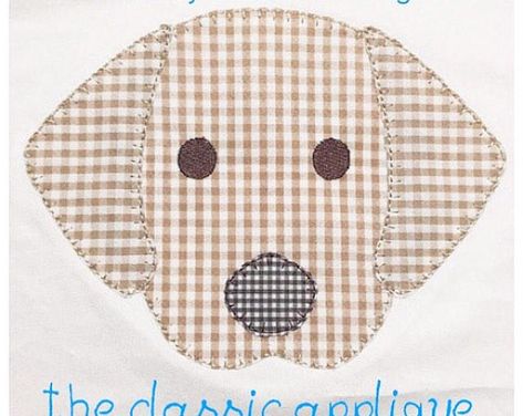 Vintage style applique & embroidery design by TheClassicApplique Face Applique, Free Applique Patterns, Monogram Embroidery, Dog Quilts, Applique Templates, Applique Quilting, Animal Quilts, Quilt Baby, Puppy Face