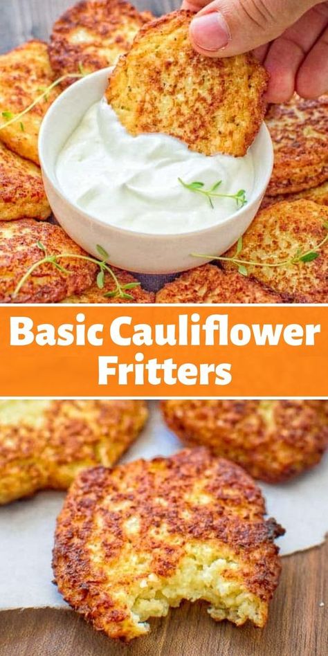 Simple and very tasty, this kid-friendly Basic Cauliflower Fritters recipe is a must-have for everyone. You will not be able to stop at one! Fritter Bites, Keto Alternatives, Crusted Potatoes, Egyptian Recipes, Parmesan Cauliflower, Cauliflower Fritters, Pinterest Food, Fritters Recipe, Summer Veggies