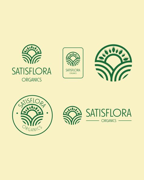 Organic food business branding | Satisflora Food Company Logo, Organic Food Market, Food Brand Logos, Organic Food Shop, Organic Food Logo, Logo Design Graphics, Organic Dog Food, Food Logo Design Inspiration, Organic Logo Design