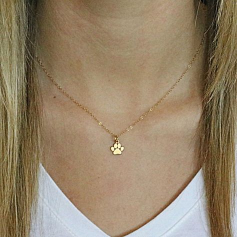 Cat Paw Necklace, Tiny Paw Print, Pear Shaped Diamond Necklace, Paw Print Pendant, Dog Lover Jewelry, Paw Necklace, Lovers Jewelry, Pet Memorial Necklace, Pet Jewelry