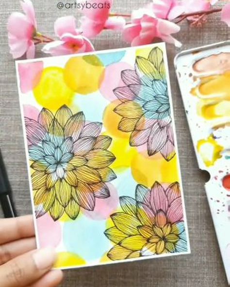 🖌WATERCOLOR BLOG#1🖌 on Instagram: “👉More art: @watercolor_guide Art by @artsybeats ⠀ Ads/Promotional posts: write direct message to @watercolor_guide ⠀ Follow us also…” Mandala With Watercolor, Arijit Singh Photos Sketch, Boho Arts, Diary Doodles, Watercolor Guide, Watercolour Drawings, Journal Ideas Templates, Set Painting, Desi Art