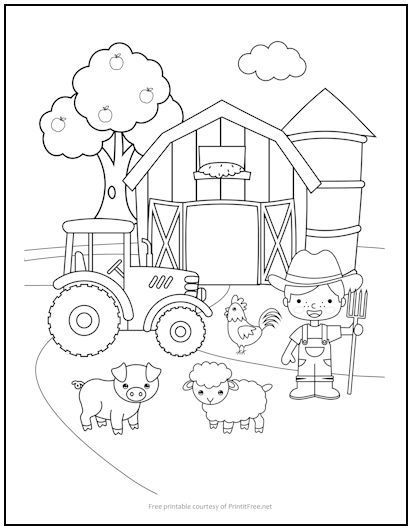 Life on the farm is a lot more fun when you have a coloring page to keep you busy! There’s tons of detail in this FREE printable Farm Scene Coloring Page to give your kids plenty of opportunity to show off their creative side. Farm Theme Coloring Pages, Barnyard Coloring Pages, Farm Activity Sheets, Farm Colouring Pages, The Farm Activities For Preschool, Barn Coloring Pages, Farm Animals For Kids, Buda Wallpaper, Preschool Farm