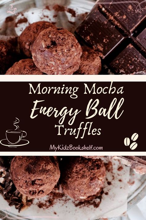 These Dark Chocolate Mocha Energy Ball Truffles will give you energy in every bite! Healthy ingredients make these no-bake mini breakfast balls the perfect easy recipe! Delicious alone, with coffee or tea, our Morning Mocha Energy Ball Truffles are a great choice for breakfast on-the-go or a quick snack! Coffee Energy Balls, Coffee Protein Balls, Coffee Energy Bites, Espresso Energy Balls, Coffee Bliss Balls, Cocoa Energy Balls, Mocha Energy Balls, Cacao Powder Energy Balls, Chocolate Hazelnut Energy Balls