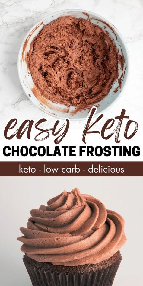 Keto Chocolate Cream Cheese, Keto Chocolate Frosting, Keto Baked Goods, Chocolate Frosting Easy, Easy Keto Desserts, Chocolate Frosting Recipe, Keto Cupcakes, Chocolate Cream Cheese Frosting, Ketogenic Desserts