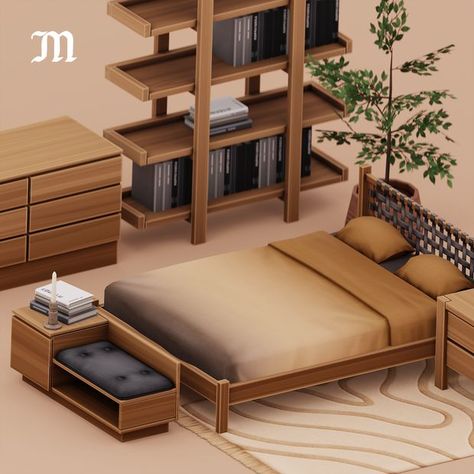 Daria Bedroom, Bedroom Objects, The Sims 4 Pack, Sims 4 Beds, Bedroom Inspirations Minimalist, Mod Furniture, Sims Packs, Sims 4 Bedroom, Casas The Sims 4