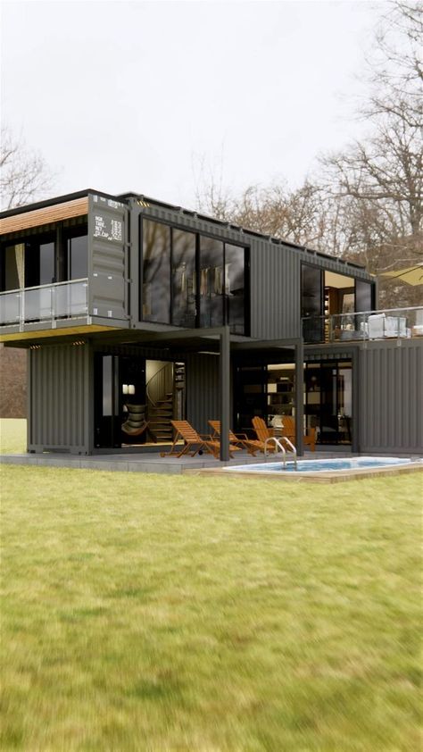 Container Van House, Bea Miller, Shipping Container Home Designs, Shipping Container House Plans, Container Houses, Building A Container Home, Container House Plans, Casa Container, Shipping Container House