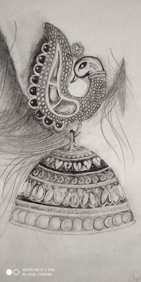 Pencil Art Mandala, Jumka Drawing Pencil, Earing Sketch Design, Earings Drawing Design, Jhumka Drawing Sketch, Jwellary Design Drawing, Earrings Drawing Sketch, Jwellery Designing Drawing, Jewellery Sketches Jewelry Drawing