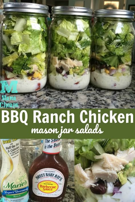 Mason Jar Lunch Ideas Make Ahead, Salad Recipes Mason Jar, Grinder Salad Sub In Mason Jar, Mason Jar Salad Meal Prep, Mason Jar Chicken Ceasar Salad, Ball Jar Salads, Upside Down Salad Jar, Mason Jar Fruit Salad, Mason Jar Cobb Salad