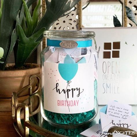 Jar of Birthday Wishes Wish Jar Ideas Messages, Birthday Wishes Jar Ideas, Message Jar For Best Friend, Wish Jar, Birthday Party Memory Jar, Jar Of Notes, Remember Day, Student Christmas Gifts, Glass Jars With Lids