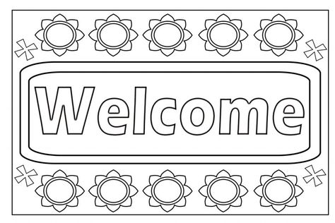 Welcome Coloring Page Welcome Coloring Pages, Welcome To Kindergarten Coloring Page Free Printable, Home Sweet Home Coloring Pages, Bullet Journal Welcome Page, Welcome To 2nd Grade Coloring Sheet, Welcome Pictures, Coloring Letters, Christmas Tree Coloring Page, Baby Coloring Pages