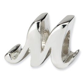 Reflection Beads Sterling Silver Letter M Script Bead Letter N, Bow Jewelry, Silver Design, Letter M, Fine Jewelry Bracelets, Jewelry Companies, Jewelry Creation, Sterling Silver Bead, 925 Sterling Silver Jewelry