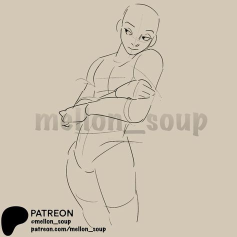 Halfbody Art Pose Reference, Sketches Anatomy, Mellon Soup, Melon Soup, Sketch Poses, Body Base Drawing, Body Reference Drawing, Comic Manga, Body Pose Drawing