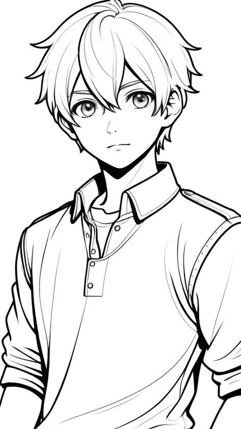 #animes Human Drawings Sketches, Anime Sketch For Coloring, Anime Boy Sketch Easy, Anime Boy Drawings Easy, Anime Sketch Colored, Boy Anime Drawing, Boy Drawing Sketches, Anime Easy Drawing, Anime Sketch Easy