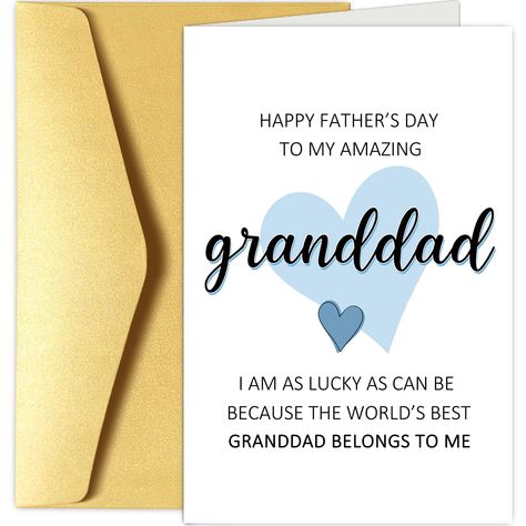 PRICES MAY VARY. Simple design and sweet sentiment, send this delicate greeting card to your grandfather for showing your love, it will sure bring a smile to him! All the card printed on high quality, smooth 300gsm card stock, and comes with a nice envelope. Measures 8.0" x 5.3" inches when folded. Perfect Fathers Day gift for grandpa from grandchildren. Blank inside for your own message. And the card are coated one side, nearly suitable for all kinds of pens to write on. Thank you for taking th Grandpa Fathers Day Card, Fathers Day Gift For Grandpa, Card Gifts, Fathers Day Card, Gift For Grandpa, Father's Day Card, Happy Father's Day, Grandpa Gifts, Happy Father