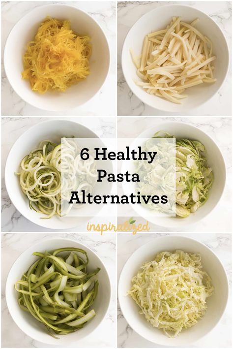 6 Healthy Pasta Alternatives Healthy Pasta Alternatives, Healthy Food Alternatives, Healthy Food Swaps, Pasta Alternative, Healthy Pasta, Spiralizer Recipes, Food Swap, Healthy Instant Pot Recipes, Healthy Food Blogs