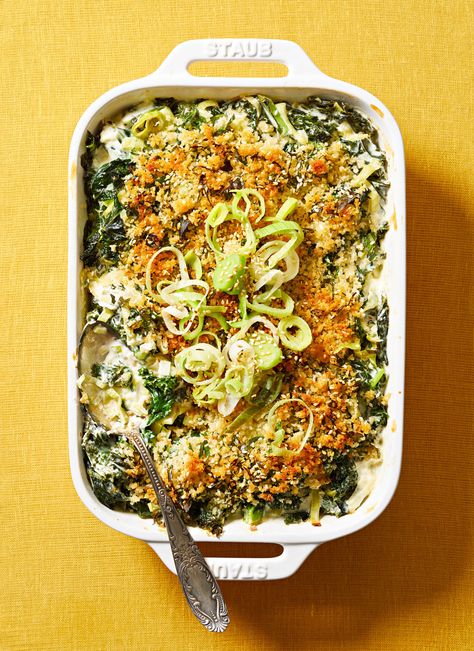 Creamed Kale Gratin Side Dishes For Steak, Carrots Side Dish, Creamed Kale, Edamame Salad, Homemade Fries, Cooking The Perfect Steak, Steak Side Dishes, Potato Sides, Sprouts With Bacon