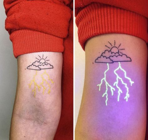 Glow In The Dark Tattoo, Neon Tattoos, Uv Ink Tattoos, Tattoo Ink Colors, Magic Tattoo Ideas, Wing Angel, Uv Tattoo, Tattoo Prices, Magic Tattoo