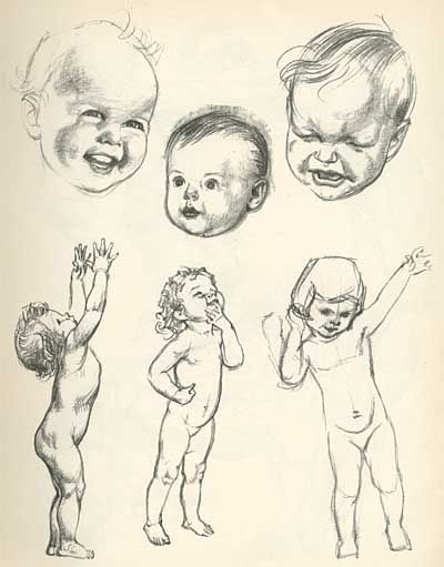 Willy Pogany, Children Sketch, 얼굴 드로잉, Baby Drawing, Figure Sketching, 3d Drawings, Anatomy Drawing, Figure Drawing Reference, Drawing Lessons