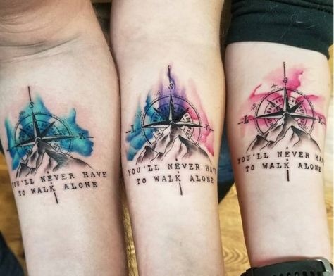 Rustic Best Friend Tattoos, Meaningful Matching Tattoos Friends, Matching Mother Daughter Tattoos For 3, Family Forever Tattoo, Matching Mother Daughter Tattoos Meaningful, Meaningful Family Tattoo Ideas, Family Tattoo Ideas Matching, Matching Cousin Tattoos, Mom And Daughter Tattoos Unique