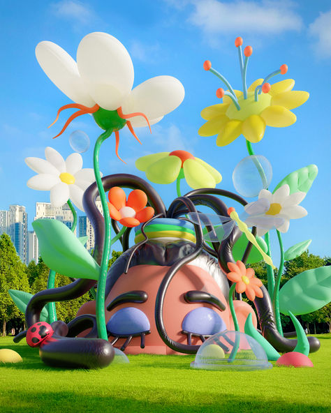 An Inflatable Dream in Nature's Playground
#sculpture #flowers #plants #girl #sleeping #dream #park #inflatable #3d #illustration #summer #art #inflatableart Graphic Design Fun, Character Illustration, 3d Art, Belgium, Fun Facts, 3 D, Sculpture, Graphic Design, Plants