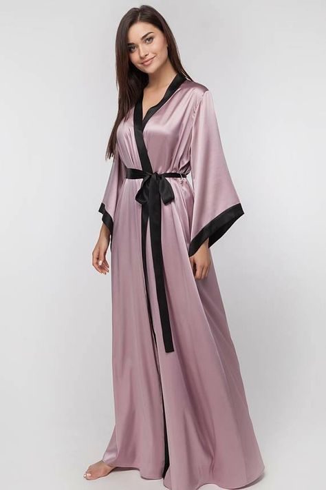 #Dress #Fashion #Stylish #Cute #Fancy #Elegant #Beautiful #Sleepingdress Robe Pajamas, Silk Bridal Robe, Wedding Dresses Boho, Robe Silk, Silk Robe Long, Silk Clothes, Most Beautiful Wedding, Pajama Fashion, Most Beautiful Wedding Dresses