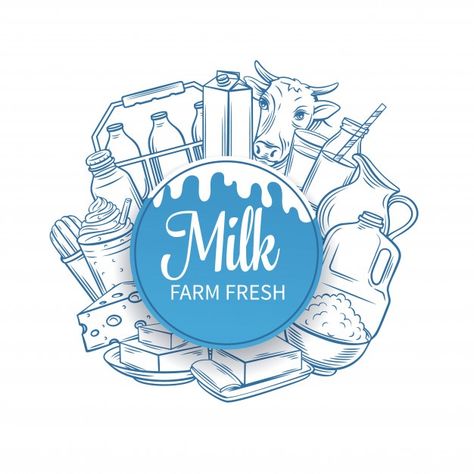 Milk Logo Design Ideas Brand Identity, Dairy Logo Design, Dairy Products Logo, Milk Package, Milk Logo, Milk Advertising, Milk Factory, Logo Packaging Design, Farm Logo Design