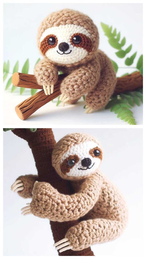 Amigurumi Free Pattern Sloth, Crochet Patterns Disney Free, Cute Sloth Crochet Pattern Free, Crochet Sloth Amigurumi, Crochet Sloths Free Pattern, Sloth Amigurumi Pattern, Crochet Meerkat Pattern Free, Easy Crochet Sloth Pattern Free, Crocheted Sloth Free Pattern