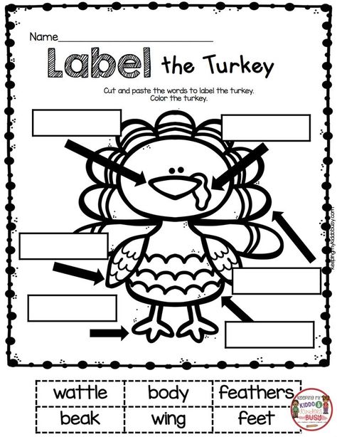 LABEL the TURKEY - kindergarten no prep printables for thanksgiving #kindergarten #thanksgivinginkindergarten #turkey #kindergartenliteracy #labeling Turkey Trouble Book Activities Free, Turkey Kindergarten, Prek Thanksgiving, November Preschool, Thanksgiving Activities For Kindergarten, November Math, November Classroom, Preschool Thanksgiving, Prek Ideas