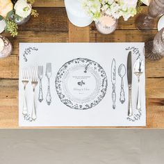 Antique Chic Pesronalized Paper Place Mat Table Setting - Shop on WeddingWire! Parisian Dinner Party, Autumn Vineyard, Rustic Autumn, Party Table Settings, Wedding Party Table, Watercolor Floral Wedding Invitations, Paper Place, Marble And Gold, Antique Paper