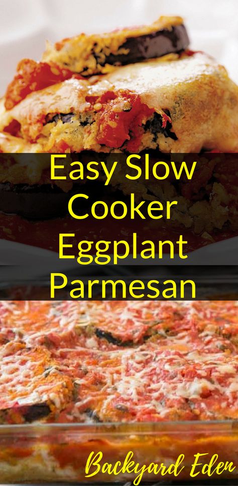 Crockpot Eggplant, Eggplant Parmesan Easy, Slow Cooker Eggplant, Vegan Eggplant Parmesan, Eggplant Parmesan Recipe, Healthy Eggplant, Eggplant Recipes Parmesan, Healthy Slow Cooker, Eggplant Parmesan