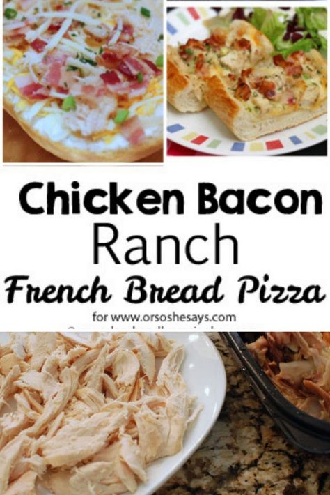 Chicken Pesto Pizza, Naan Bread Pizza, Chicken Bacon Ranch Pizza, French Bread Recipe, French Bread Pizza, Sweet Pork, Bread Pizza, Homemade Dough, Chicken Bacon Ranch