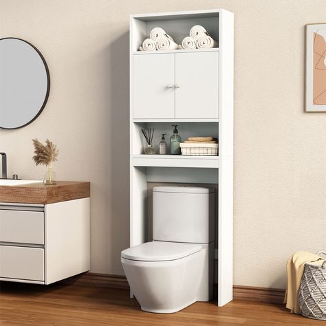 Small Shelving Unit, Wooden Bathroom Shelves, Shelves Over Toilet, Over The Toilet Storage, Bathroom Shelves Over Toilet, Bathroom Space Saver, Over The Toilet Cabinet, Freestanding Bathroom Cabinet, Over The Toilet