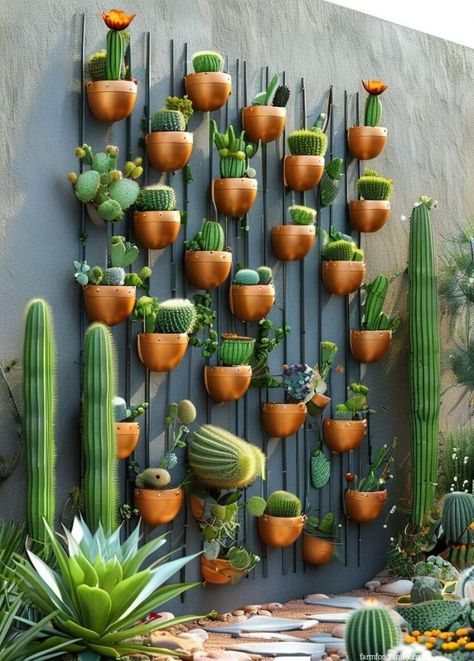 30 Modern Cactus Garden Ideas to Instantly Refresh Your Landscape 38 Vertical Cactus Garden, Cactus Backyard Landscaping Ideas, Southwest Garden Ideas, Cactus Backyard, Cactus Garden Ideas, Cactus Garden Design, Cactus Garden Landscaping, Garden Landscaping Backyard, Cactus Landscape