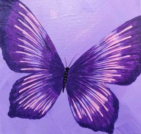 Purple Butterfly Painting, Butterfly Painting Easy, Butterfly Painting On Canvas, Evelynn League Of Legends, Things To Paint, Purple Painting, Butterfly Art Painting, Pastel Paintings, Butterfly Canvas