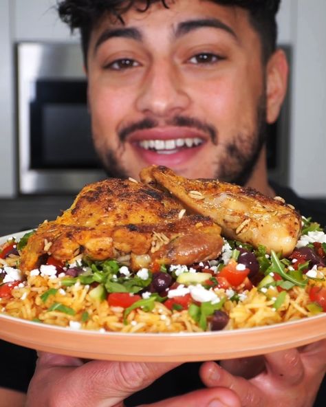 GREEK-STYLE CHICKEN AND RICE — The Golden Balance The Golden Balance, Greek Style Chicken, Chicken And Rice, How To Dry Rosemary, Kalamata Olives, Greek Style, Marjoram, Basmati Rice, Dried Tomatoes