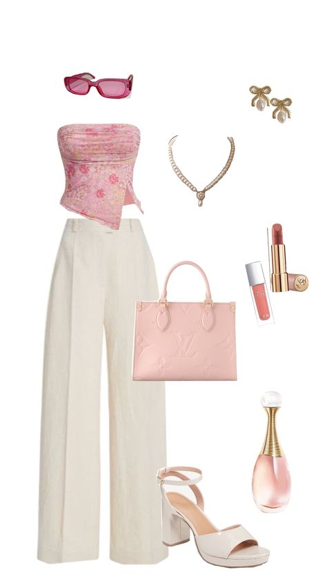 #pinkaesthetic #love #gold #oldmoney 🦭💗 Looks Pinterest, Casual Day Outfits, Classy Work Outfits, Easy Trendy Outfits, Really Cute Outfits, Summer Fashion Outfits, Fancy Outfits, Classic Outfits, Casual Style Outfits