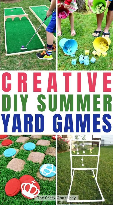 Give one of these DIY outdoor yard games a go this summer! Summer Yard Games, Yard Games For Adults, Yard Games For Kids, Giant Yard Games, Diy Outdoor Toys, Backyard Games Kids, Outdoor Games Adults, Outdoor Yard Games, Picnic Games