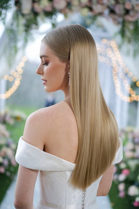 Embrace timeless beauty on your special day with sleek, straight hairstyles that exude elegance and charm. Perfect for the modern bride, this simple yet sophisticated look accentuates your features while complementing any wedding theme. Whether you choose long, flowing locks or a chic shoulder-length style, these straight hairstyles are designed to make you feel radiant. Explore our ideas for a flawless bridal hairstyle that will leave a lasting impression. #straighthairstyles Wedding Straight Hairstyles, Simple Bridal Hair Down, Elegant Bride Hairstyles, Wedding Hairstyles Straight Hair, Wedding Hairstyles Straight, Timeless Bridal Hair, Simple Bridal Hair, Sleek Straight Hairstyles, Bridal Hair Down