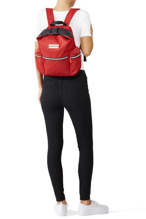 Hunter Backpack, Red Backpack, Rent The Runway, Red Top, Light Jacket, Sling Backpack, On Back, Leather Backpack, Color Pop