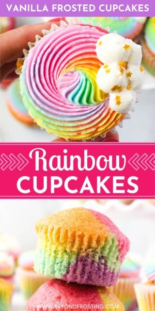 Yellow Cupcakes Decoration, Rainbow Buttercream, Southern Cakes, Low Calorie Ice Cream, Rainbow Recipes, Beyond Frosting, Rainbow Frosting, Rainbow Cupcake, Yellow Cupcakes